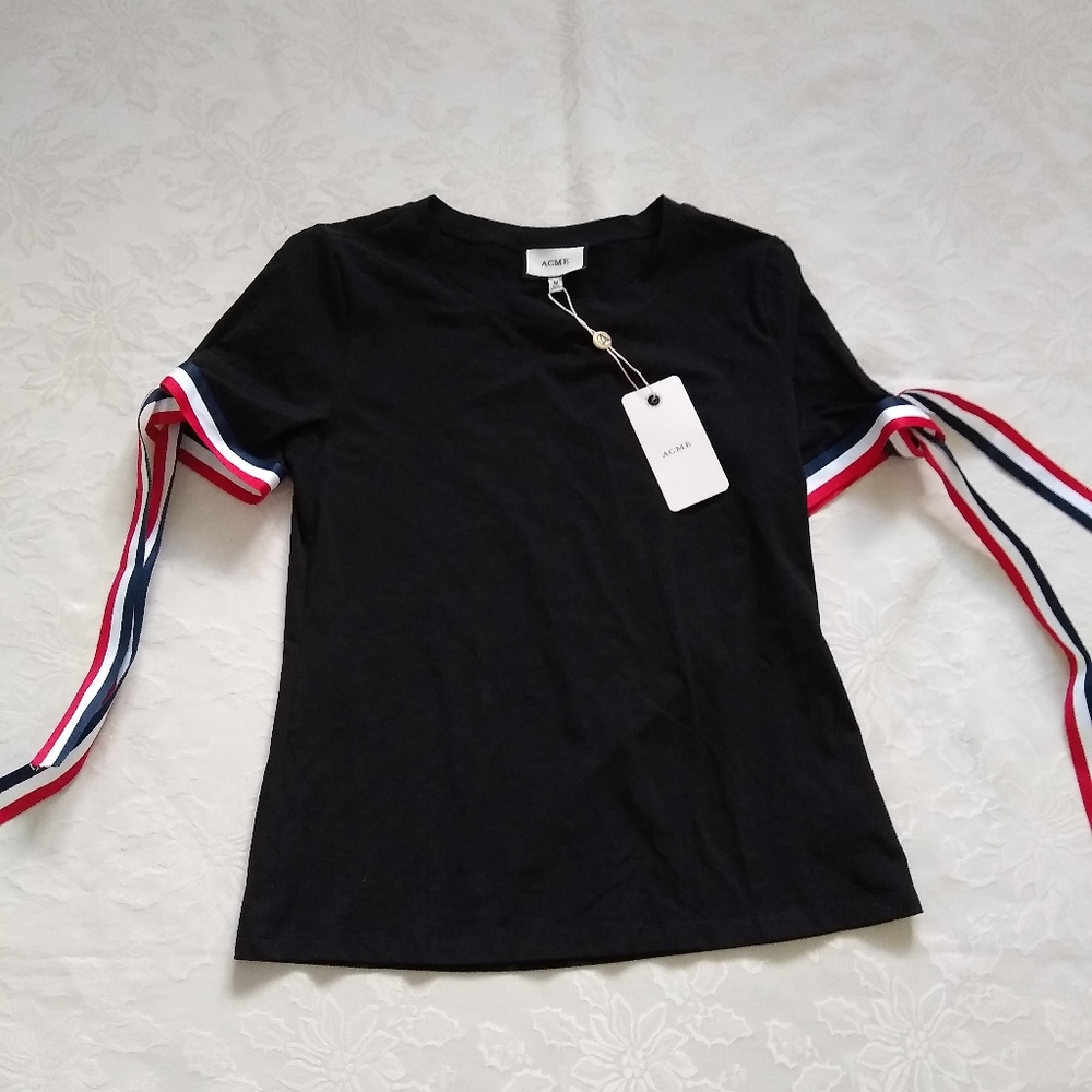 New 🎀 ACME red white contrast sleeve ties ribbons